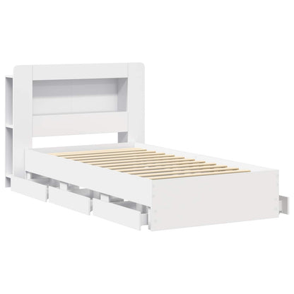 Bedframe met opslag met lade Wit 80 x 200 cm Bewerkt hout