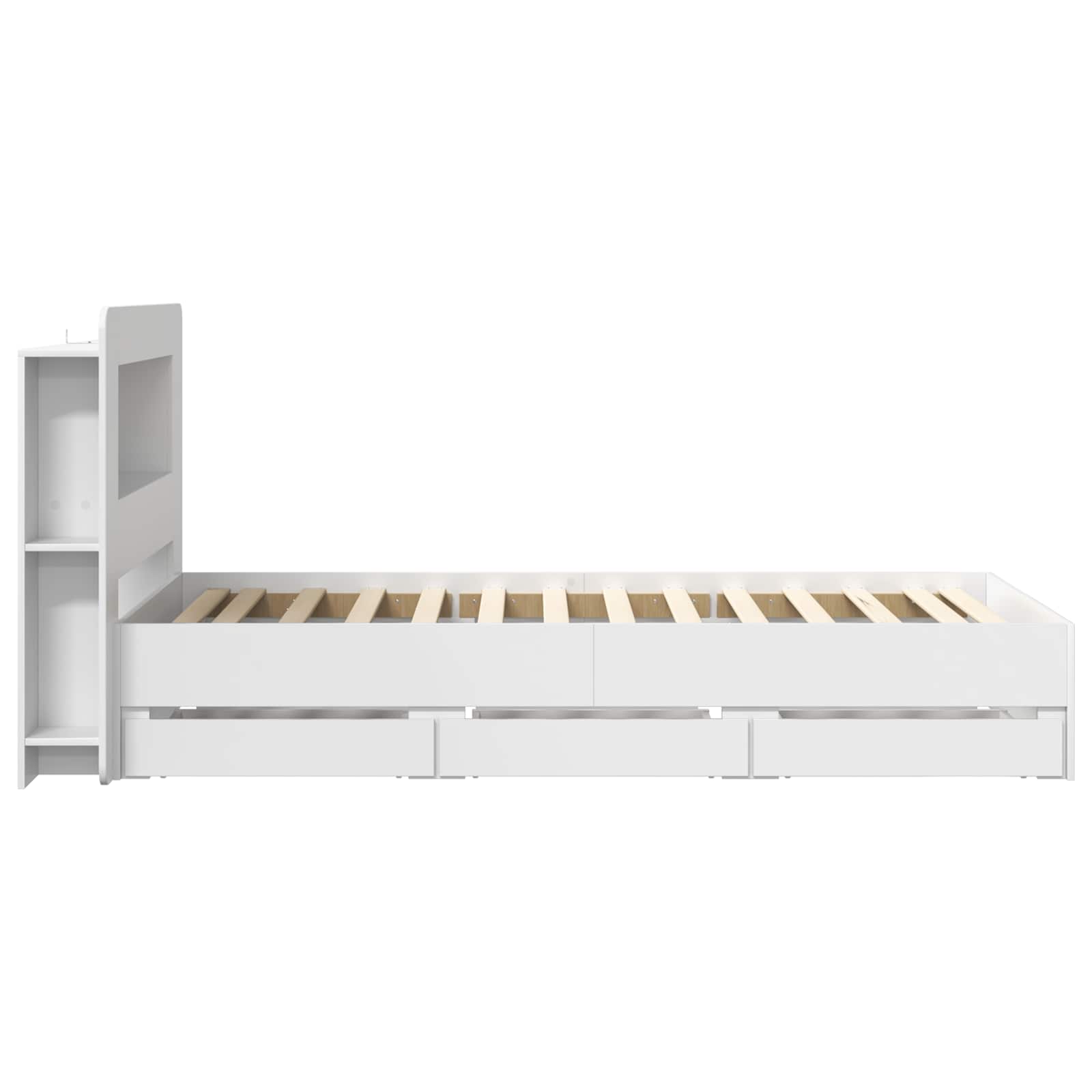 Bedframe met opslag met lade Wit 80 x 200 cm Bewerkt hout