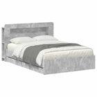 Storage Bed Frame Concrete Grey 150 x 200 cm Engineered Wood