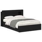 Bed frame with storage Black 160 x 200 cm Engineered wood