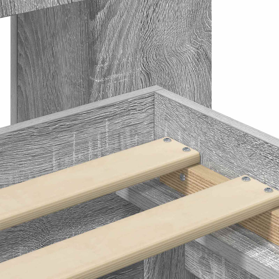 Bedframe met opslag Grijs Sonoma 160 x 200 cm Bewerkt hout