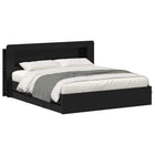 Bed frame with storage Black 180 x 200 cm Engineered wood