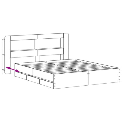 Bedframe met opslag Grijs Sonoma 180 x 200 cm Bewerkt hout