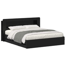 Bedframe met opslag Zwart 200 x 200 cm Bewerkt hout