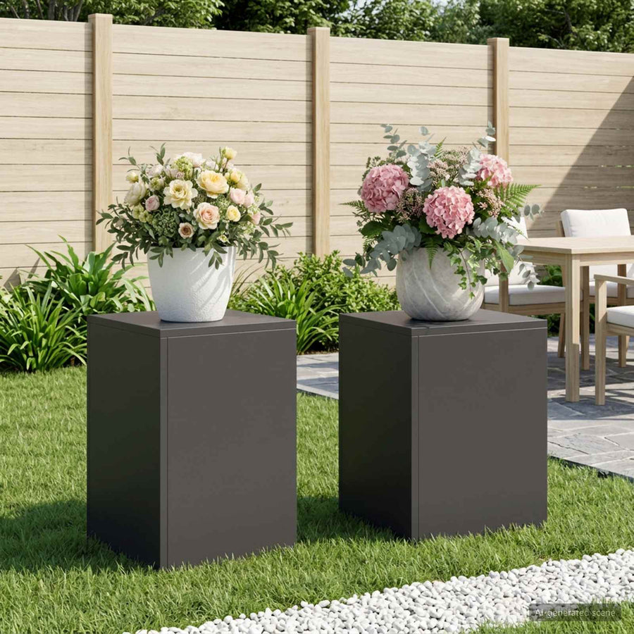 Plantenstandaard 2 pcs Zwart 30 x 30 x 40 cm Staal