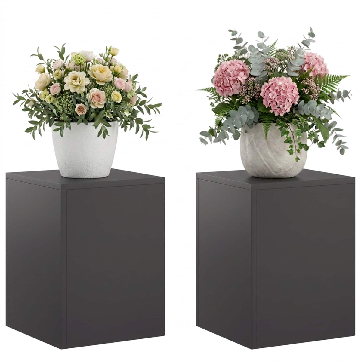 Plantenstandaard 2 pcs Zwart 30 x 30 x 40 cm Staal