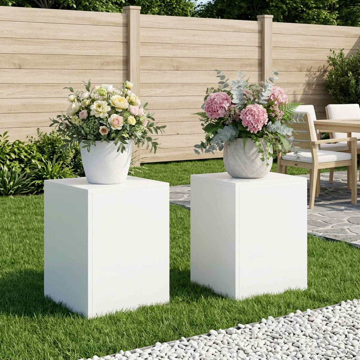 Plantenstandaard 2 pcs Wit 30 x 30 x 40 cm Staal