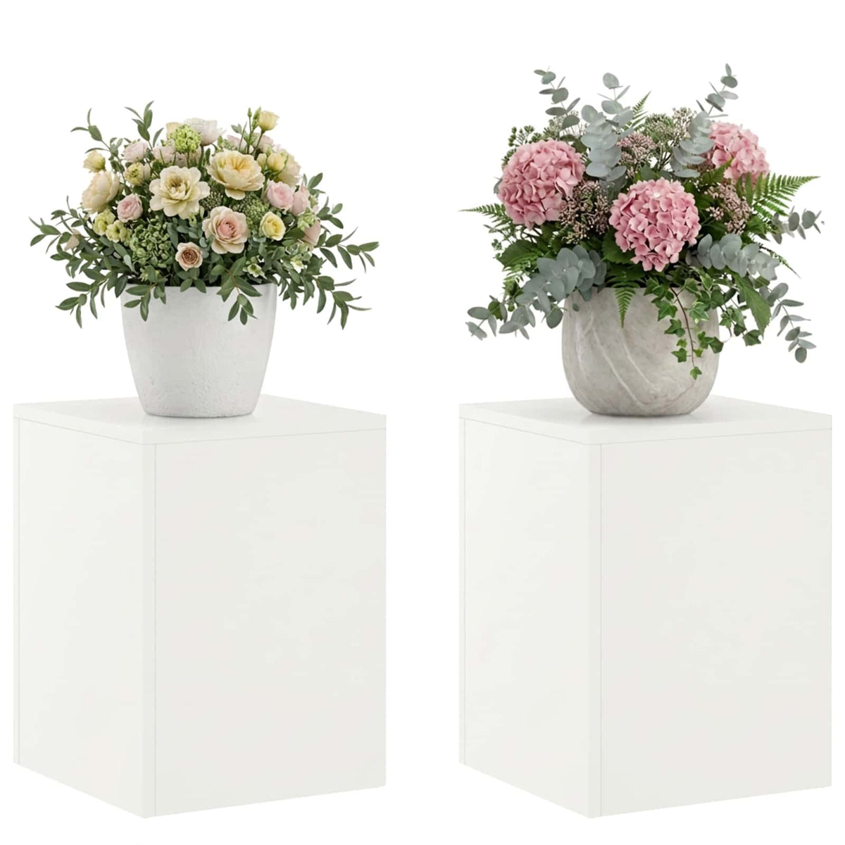 Plantenstandaard 2 pcs Wit 30 x 30 x 40 cm Staal
