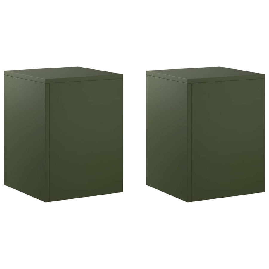 Plantenstandaard 2 pcs Olijfgroen 30 x 30 x 40 cm Staal