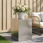 Plantenstandaard staal zilver 30x30x40 cm