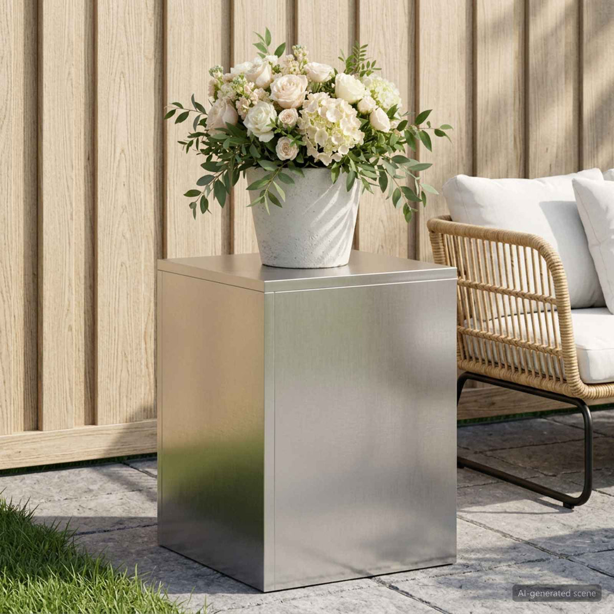 Plantenstandaard zilver 30 x 30 x 40 cm Staal