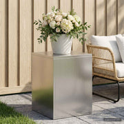 Plantenstandaard staal zilver 30x30x40 cm
