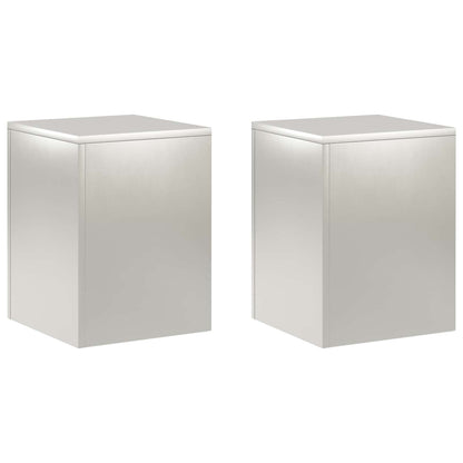 Plantenstandaard 2 pcs zilver 30 x 30 x 40 cm Staal
