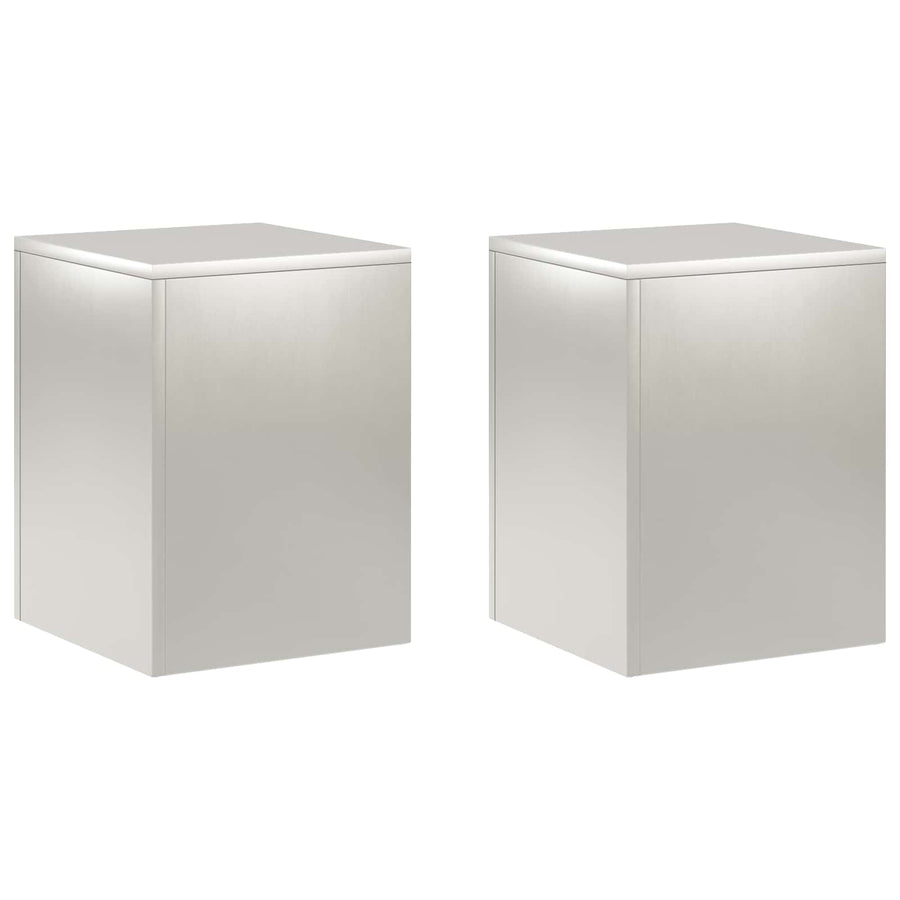 Plantenstandaard 2 pcs zilver 30 x 30 x 40 cm Staal