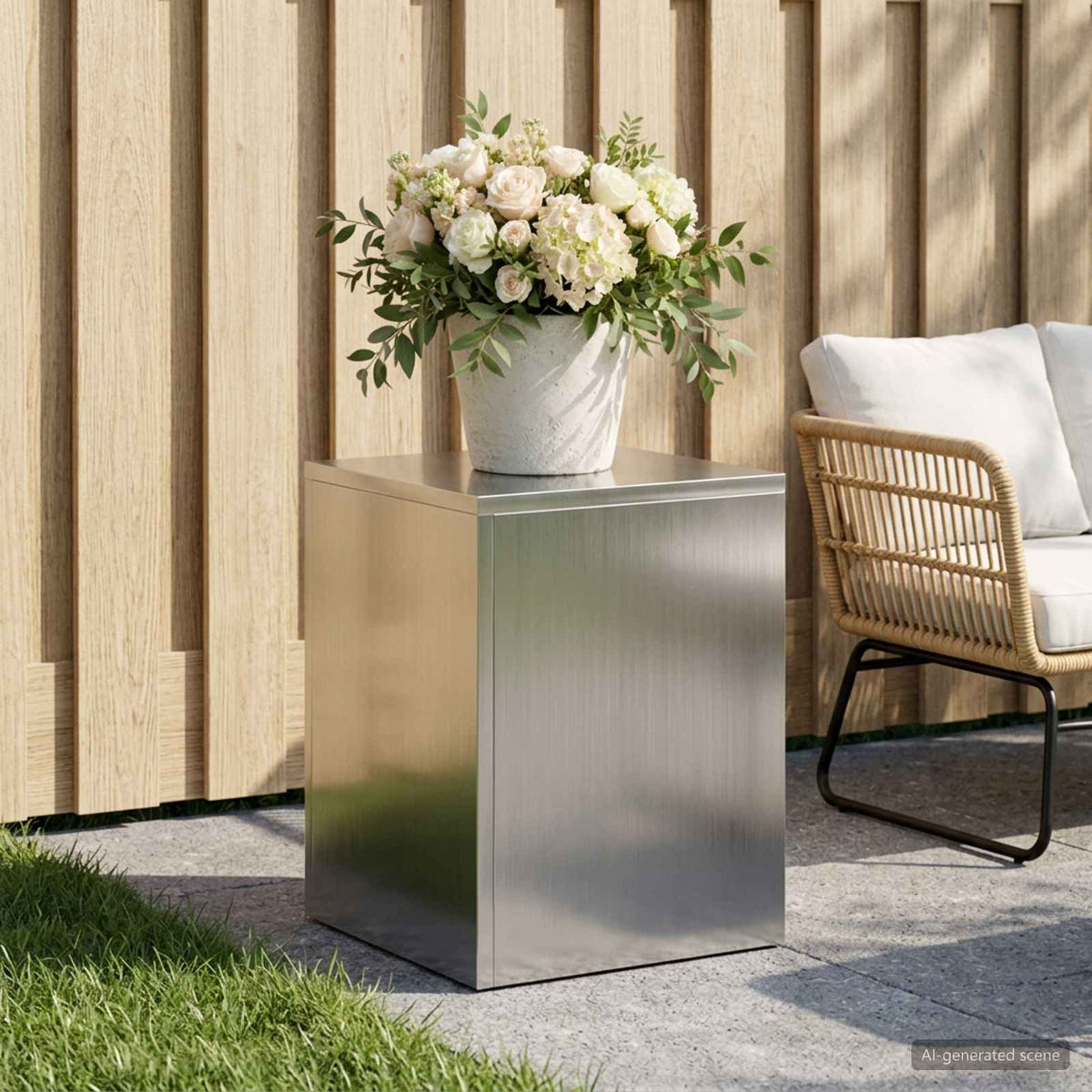 Plantenstandaard zilver 30 x 30 x 40 cm Staal