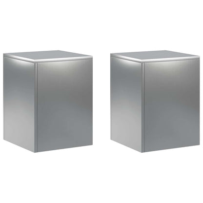 Plantenstandaard 2 pcs zilver 30 x 30 x 40 cm Roestvrij staal