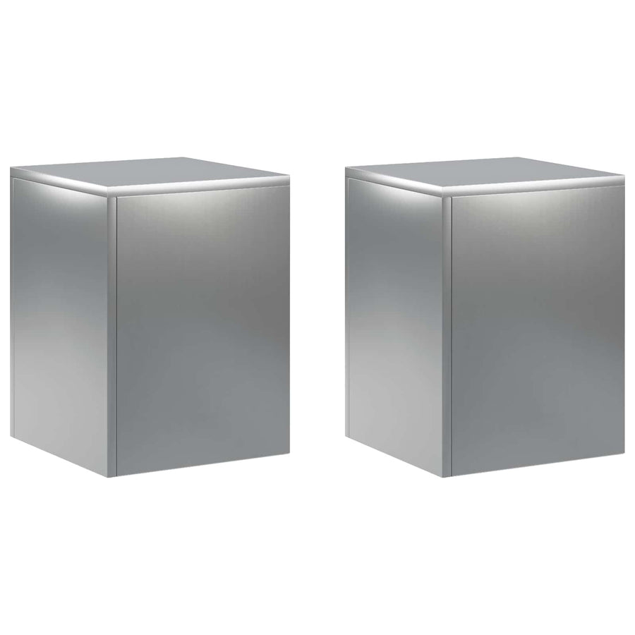 Plantenstandaard 2 pcs zilver 30 x 30 x 40 cm Roestvrij staal
