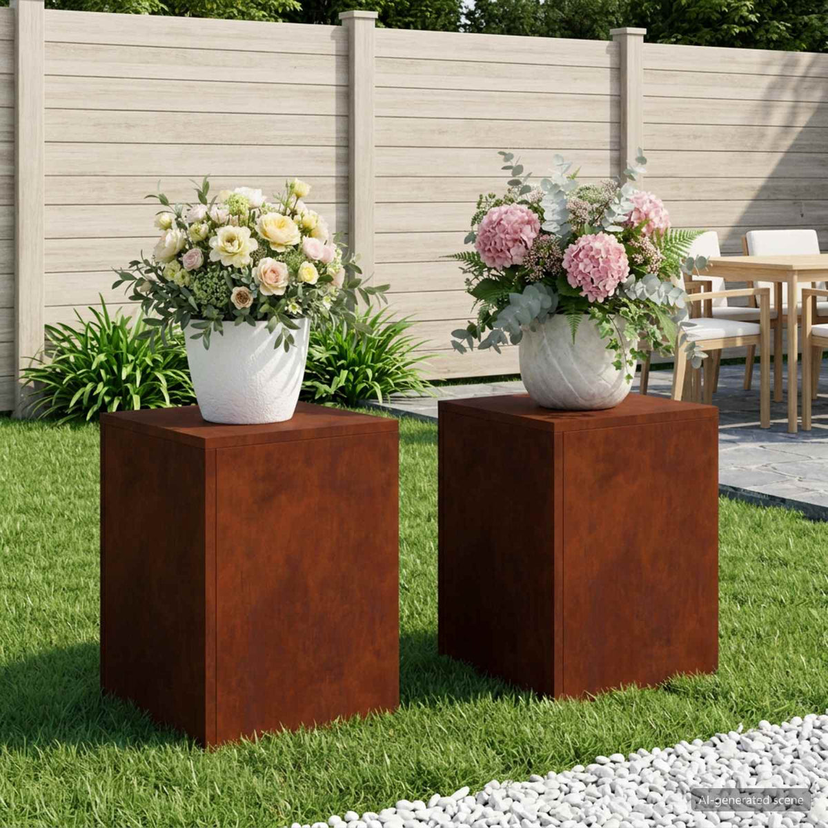 Plantenstandaard 2 pcs Roestkleurig 30 x 30 x 40 cm