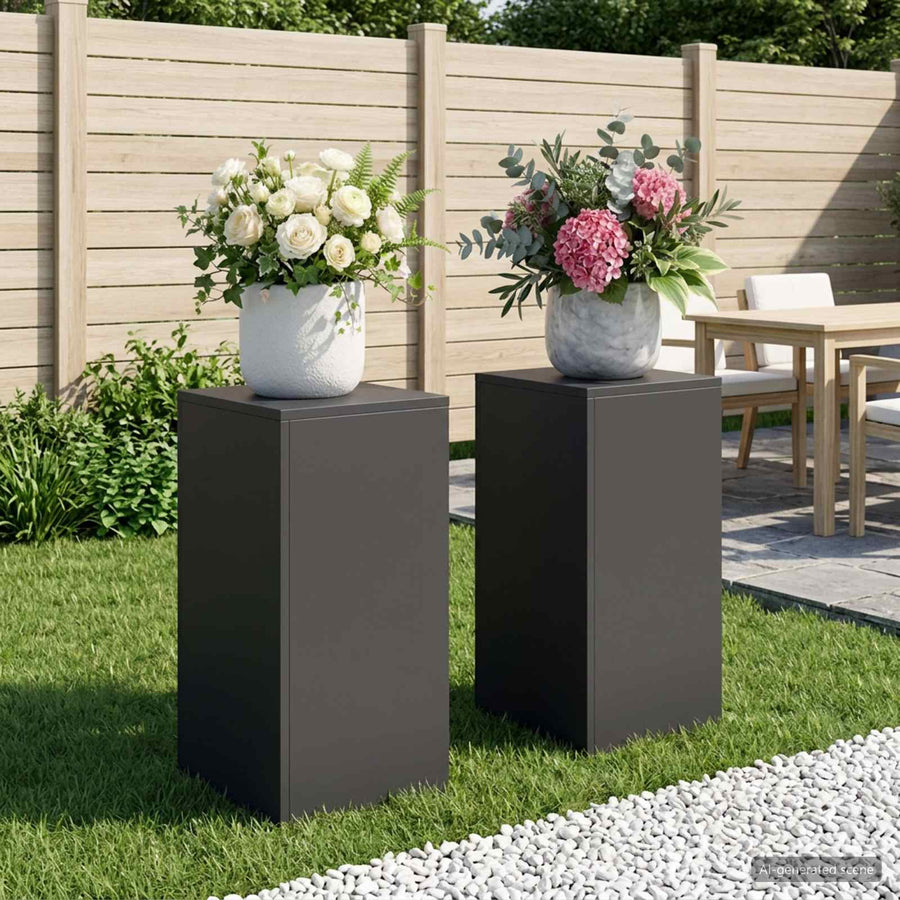 Plantenstandaard 2 pcs Zwart 30 x 30 x 60 cm Staal