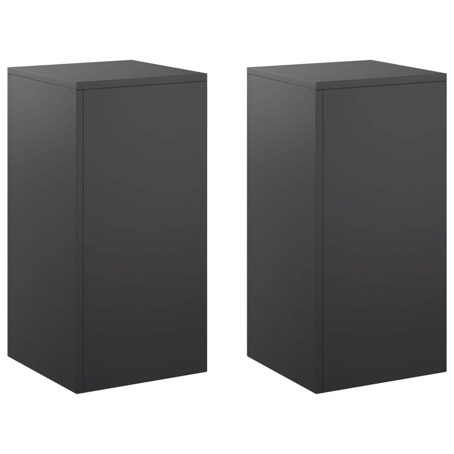 Plantenstandaard 2 pcs Zwart 30 x 30 x 60 cm Staal