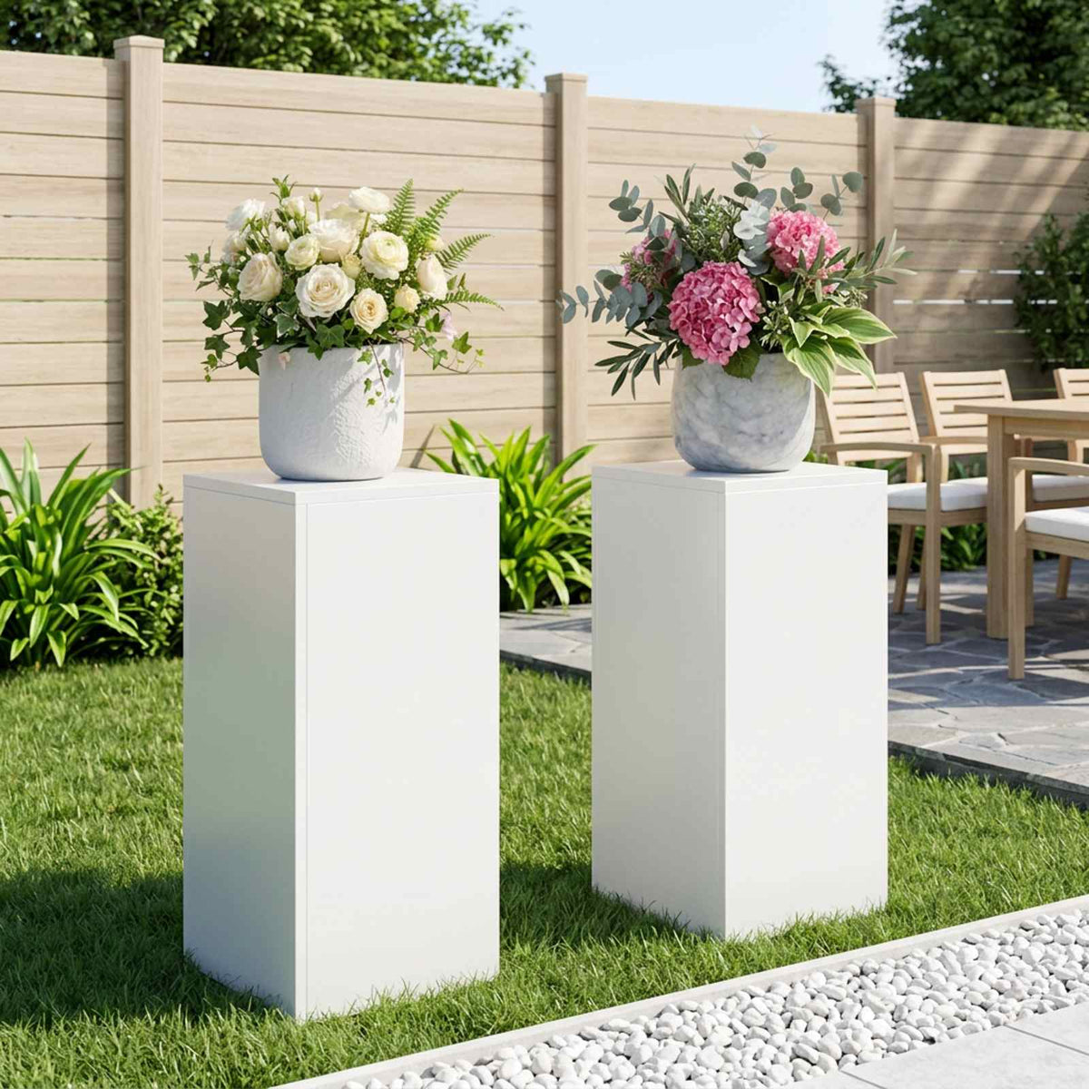 Plantenstandaard 2 pcs Wit 30 x 30 x 60 cm Staal