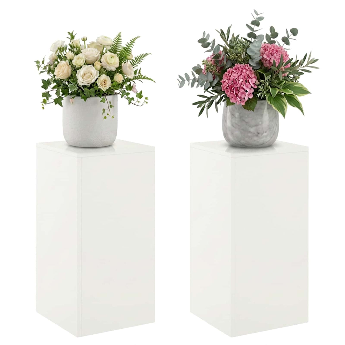 Plantenstandaard 2 pcs Wit 30 x 30 x 60 cm Staal