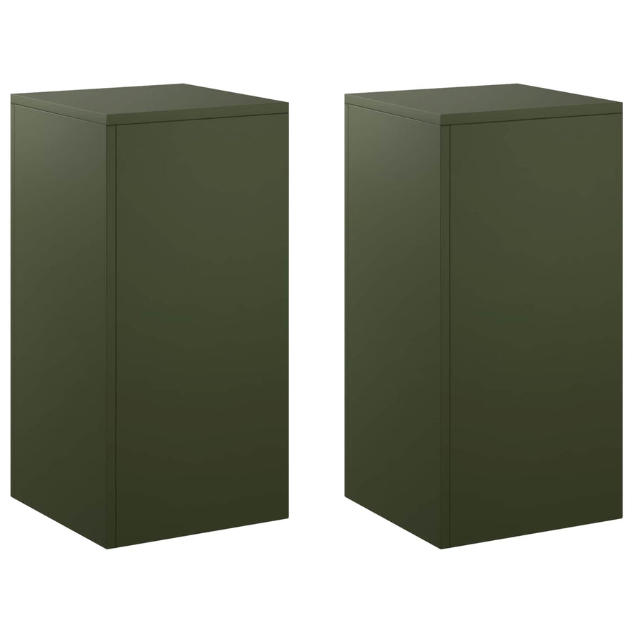 Plantenstandaard 2 pcs Olijfgroen 30 x 30 x 60 cm Staal