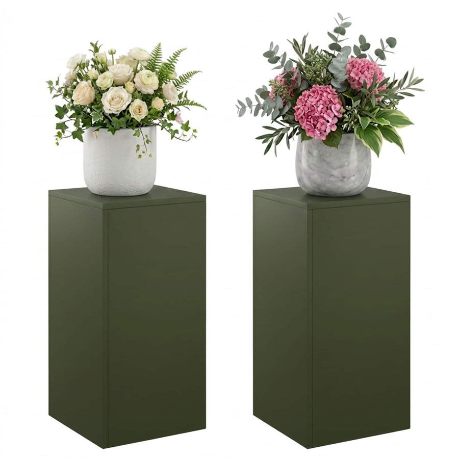 Plantenstandaard 2 pcs Olijfgroen 30 x 30 x 60 cm Staal