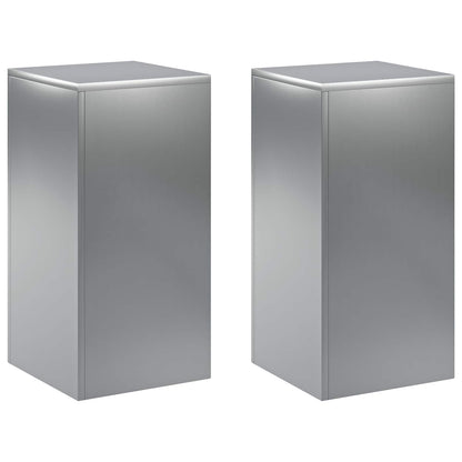Plantenstandaard 2 pcs zilver 30 x 30 x 60 cm Roestvrij staal