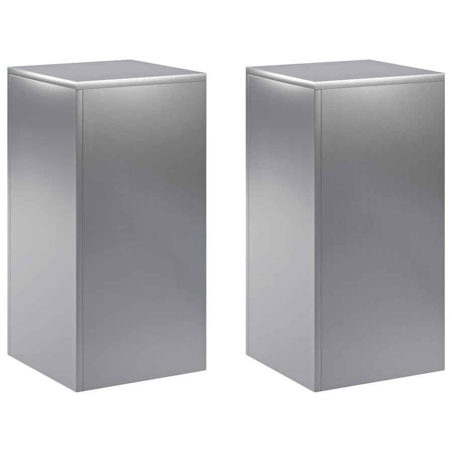 Plantenstandaard 2 pcs zilver 30 x 30 x 60 cm Roestvrij staal