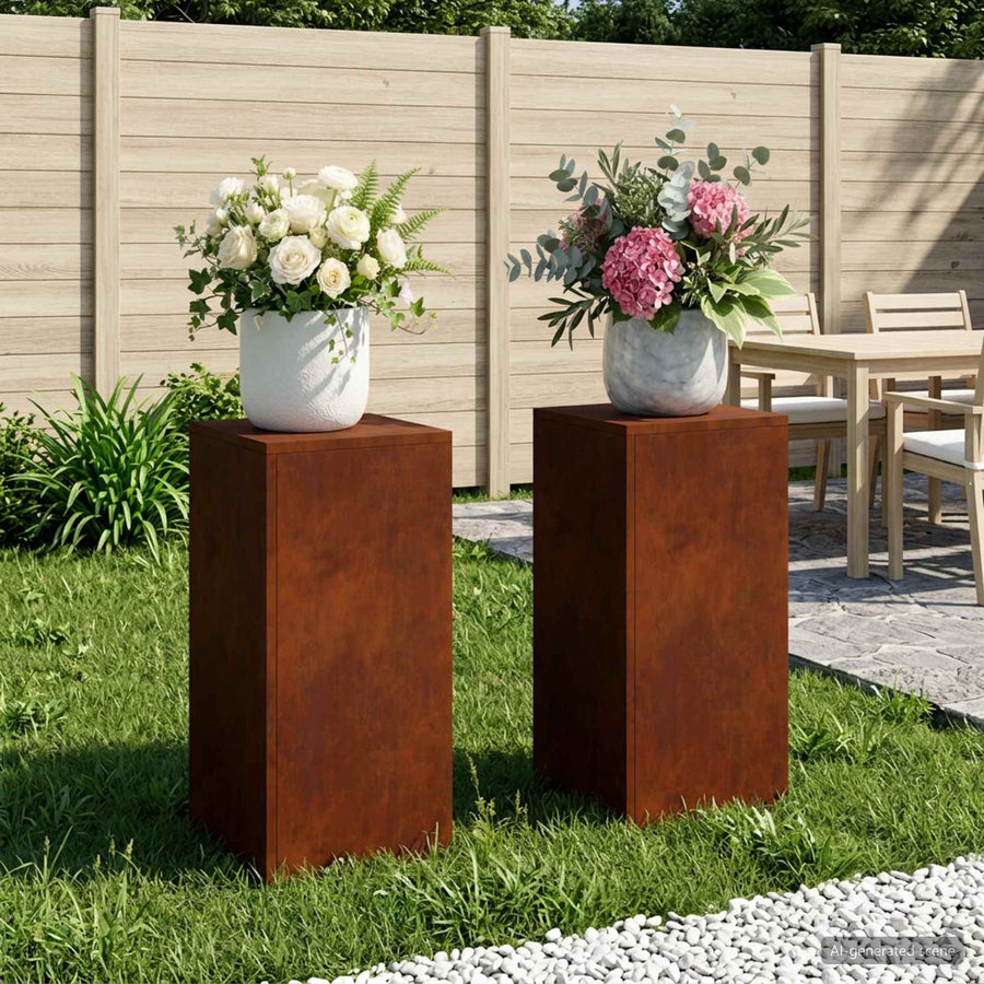 Plantenstandaard 2 pcs Roestkleurig 30 x 30 x 60 cm