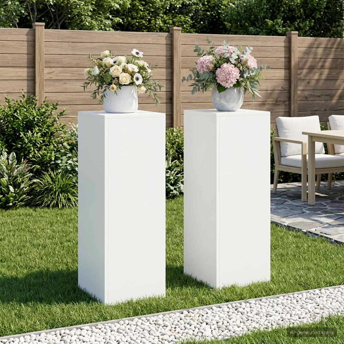 Plantenstandaard 2 pcs Wit 30 x 30 x 80 cm Staal
