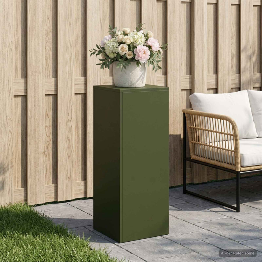 Plantenstandaard Olijfgroen 30 x 30 x 80 cm weervast staal