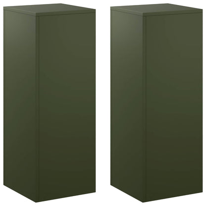Plantenstandaard 2 pcs Olijfgroen 30 x 30 x 80 cm Staal