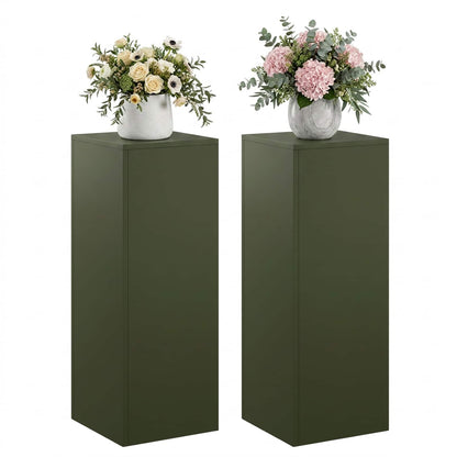 Plantenstandaard 2 pcs Olijfgroen 30 x 30 x 80 cm Staal