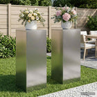 Plantenstandaard set zilver 80 cm roestvrij staal