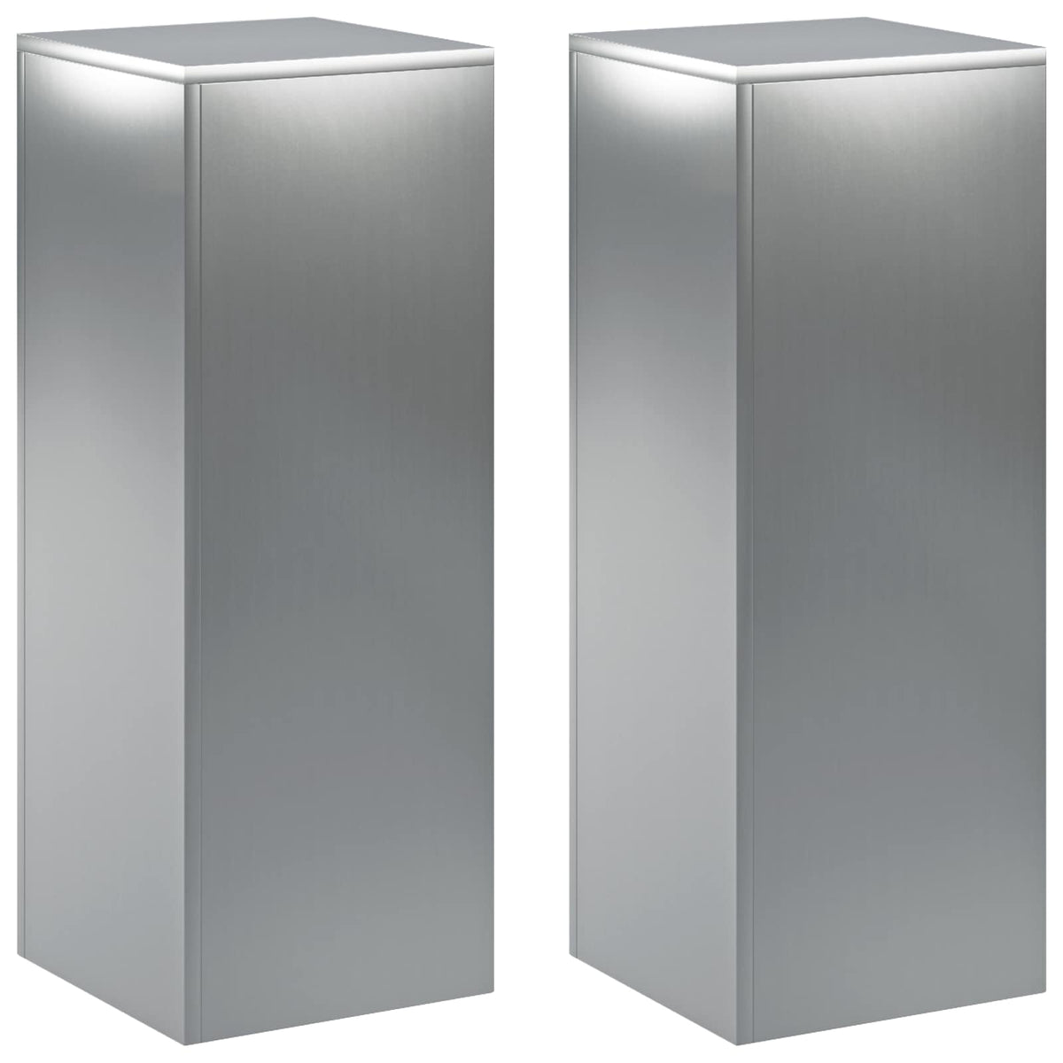 Plantenstandaard 2 pcs zilver 30 x 30 x 80 cm Roestvrij staal