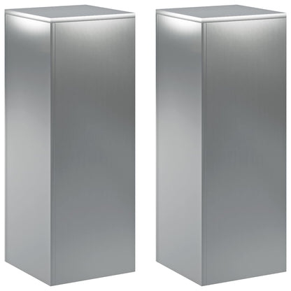 Plantenstandaard 2 pcs zilver 30 x 30 x 80 cm Roestvrij staal
