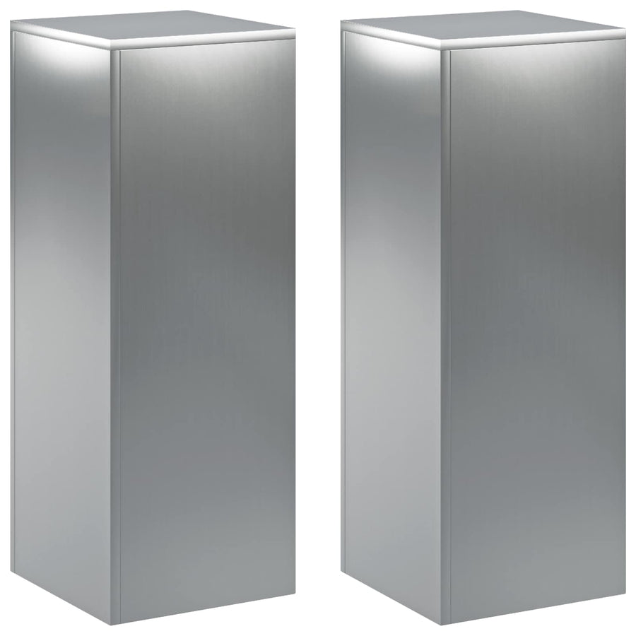 Plantenstandaard 2 pcs zilver 30 x 30 x 80 cm Roestvrij staal