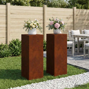 Plantenstandaard set 2 stuks 30x30x80 cm roestkleurig