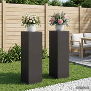 Plantenstandaard staal zwart 30x30x100 cm set van 2