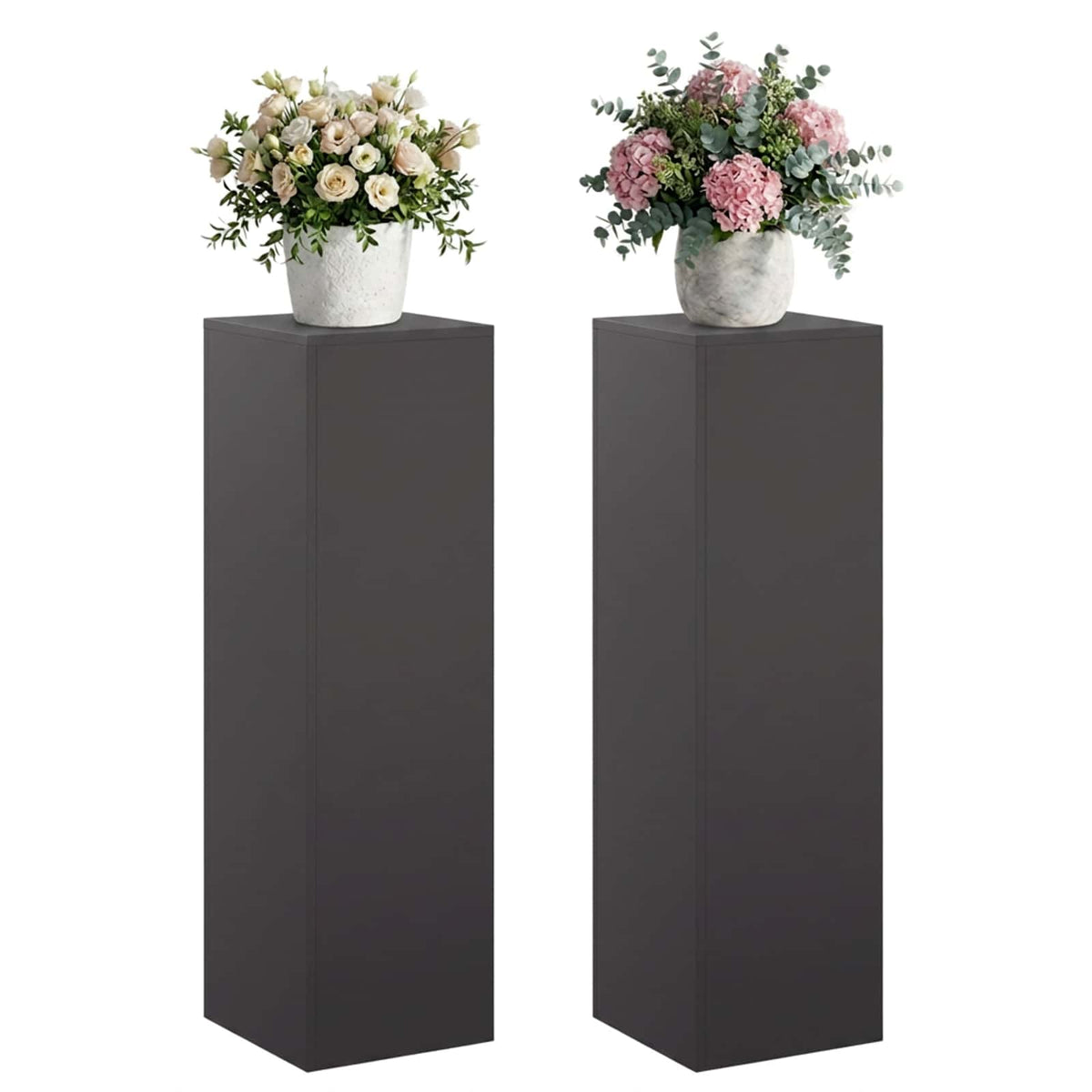 Plantenstandaard 2 pcs Zwart 30 x 30 x 100 cm Staal