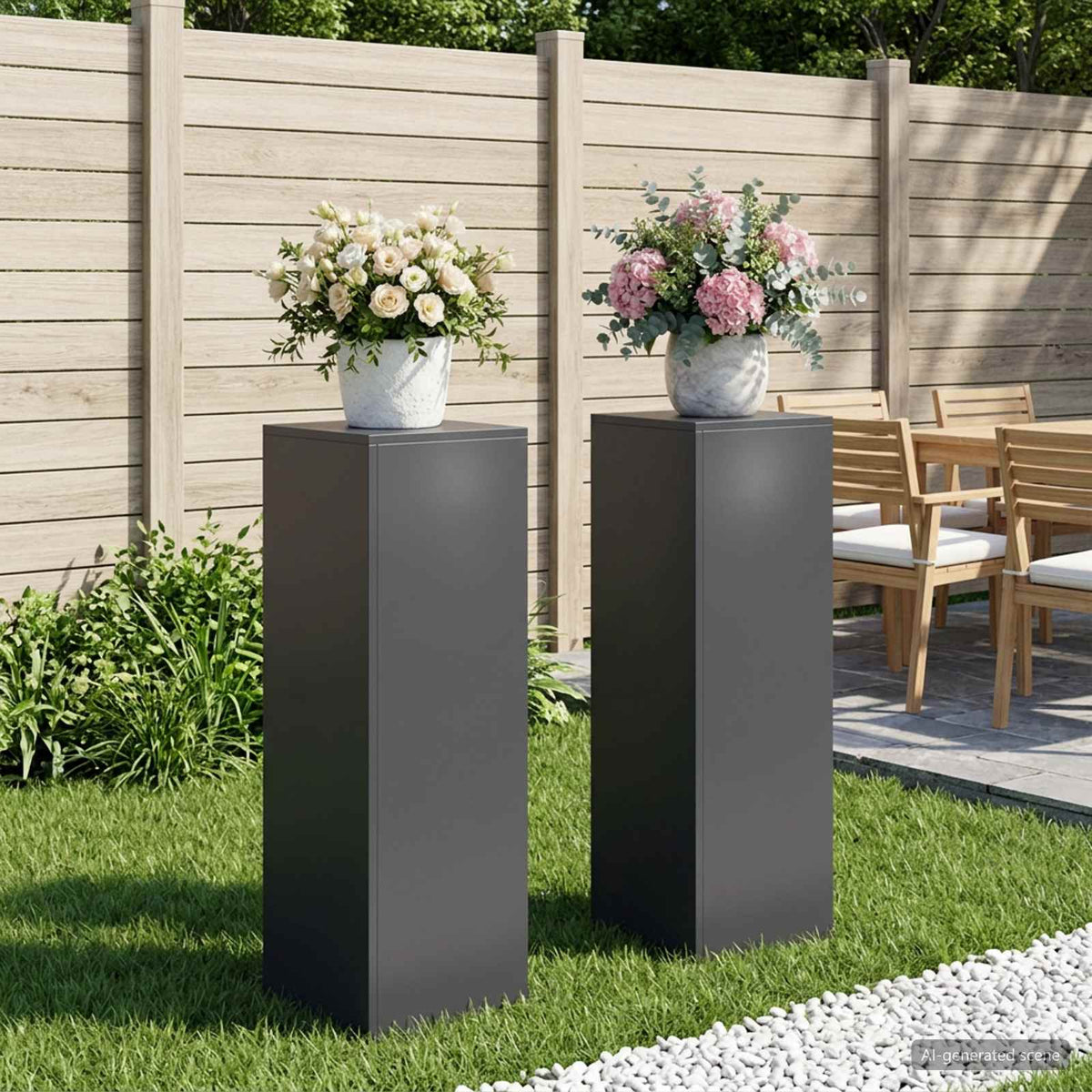Plantenstandaard 2 pcs Antraciet 30 x 30 x 100 cm