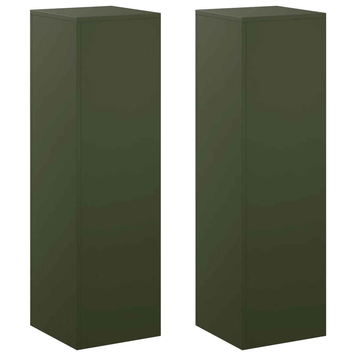 Plantenstandaard 2 pcs Olijfgroen 30 x 30 x 100 cm Staal