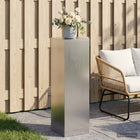 Plantenstandaard staal 30x30x100 cm zilver