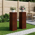 Plantenstandaard set 2 stuks 30x30x100 cm roestkleurig