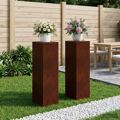 Plantenstandaard 2 pcs Roestkleurig 30 x 30 x 100 cm
