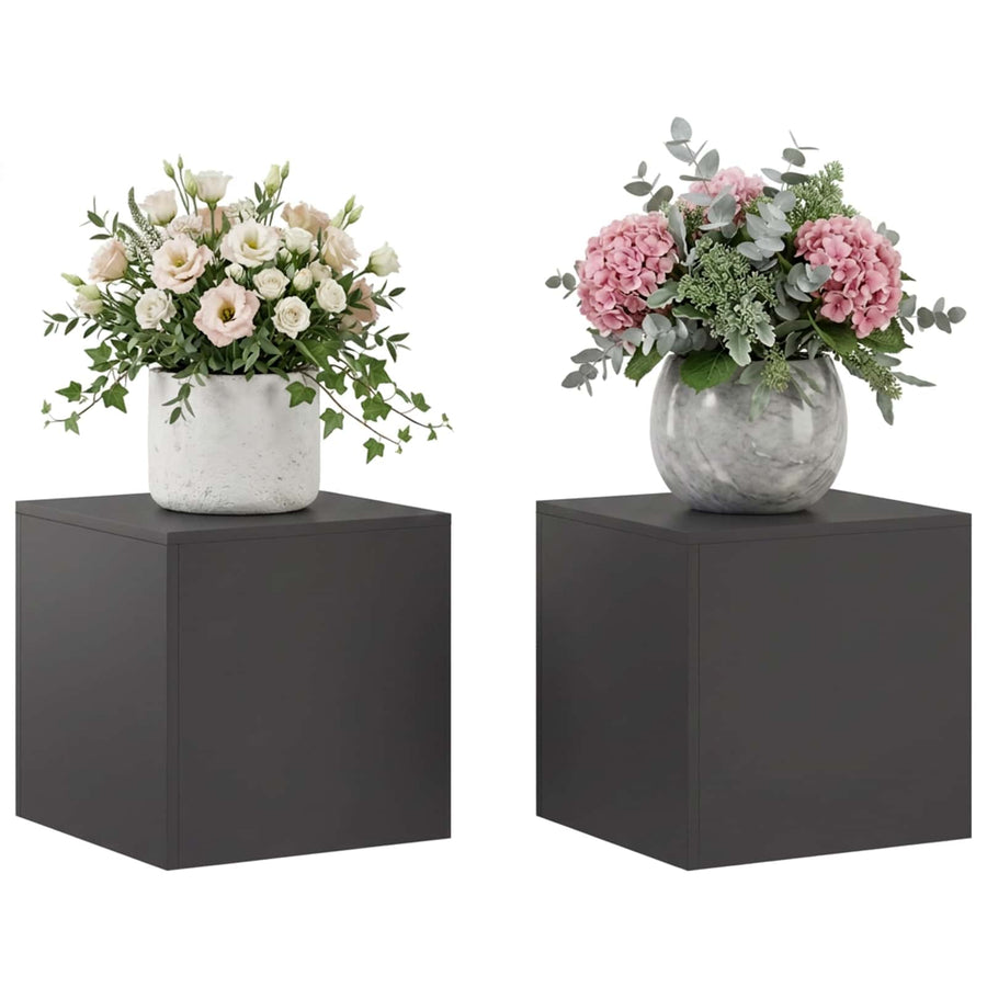 Plantenstandaard 2 pcs Zwart 40 x 40 x 40 cm Staal