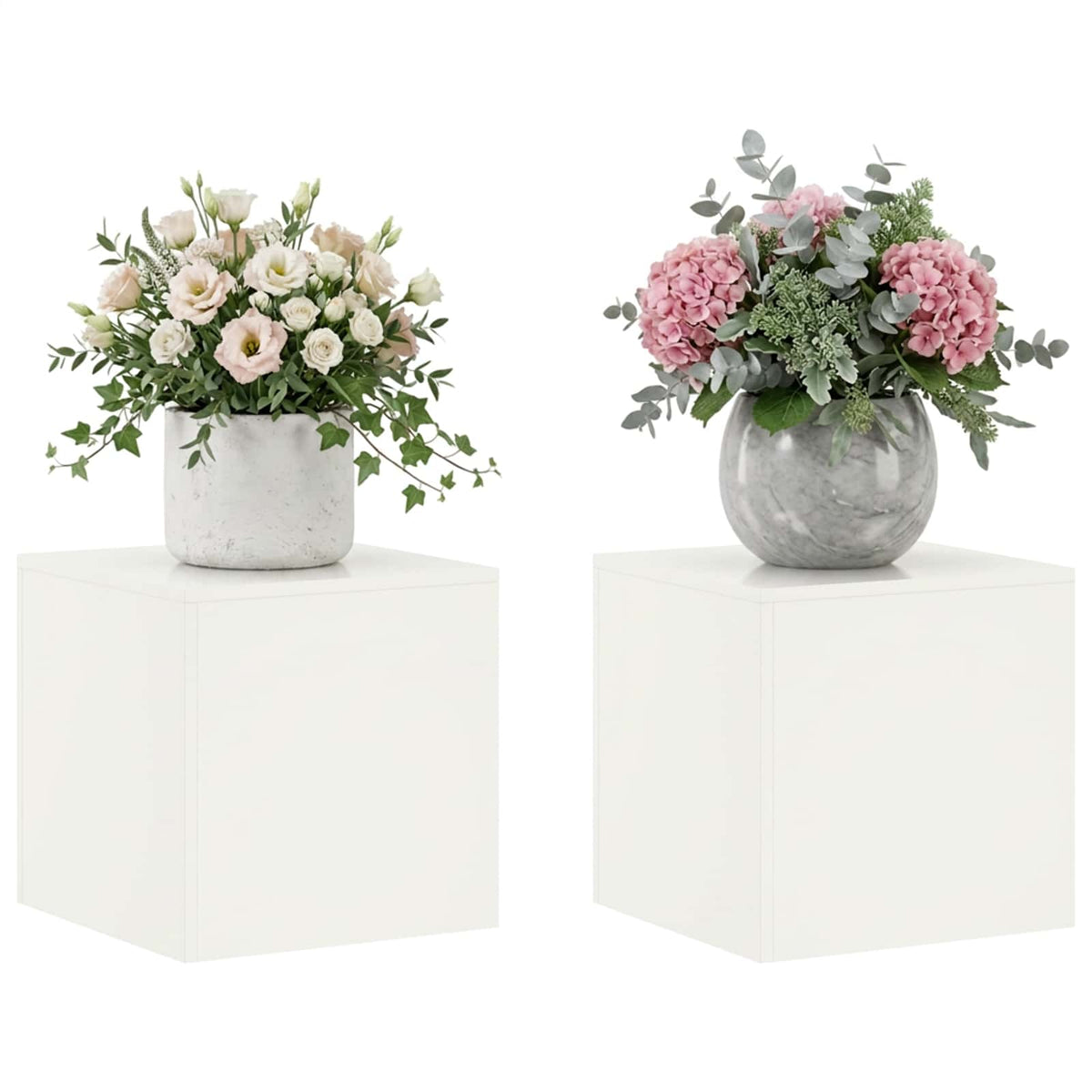 Plantenstandaard 2 pcs Wit 40 x 40 x 40 cm Staal