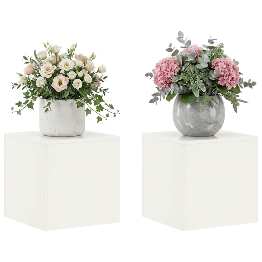 Plantenstandaard 2 pcs Wit 40 x 40 x 40 cm Staal
